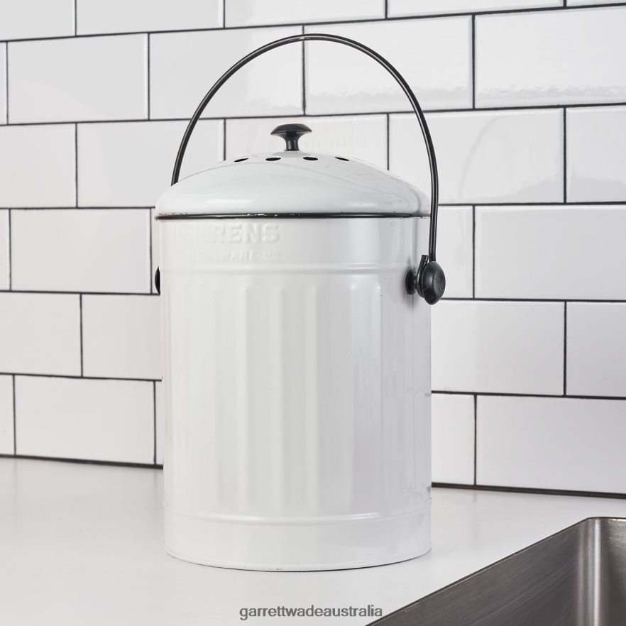 Garrett Wade 1.5 Gallon Compost Pail in White Garden 46JHVR145