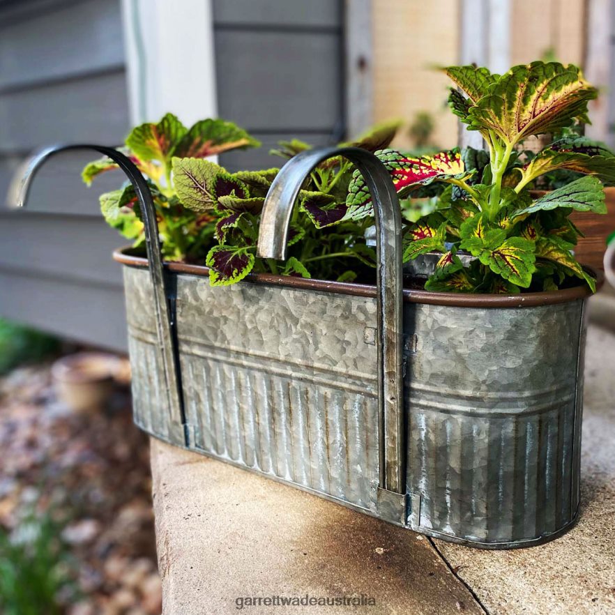 Garrett Wade Galvanized Hanging Metal Planter Garden 46JHVR176