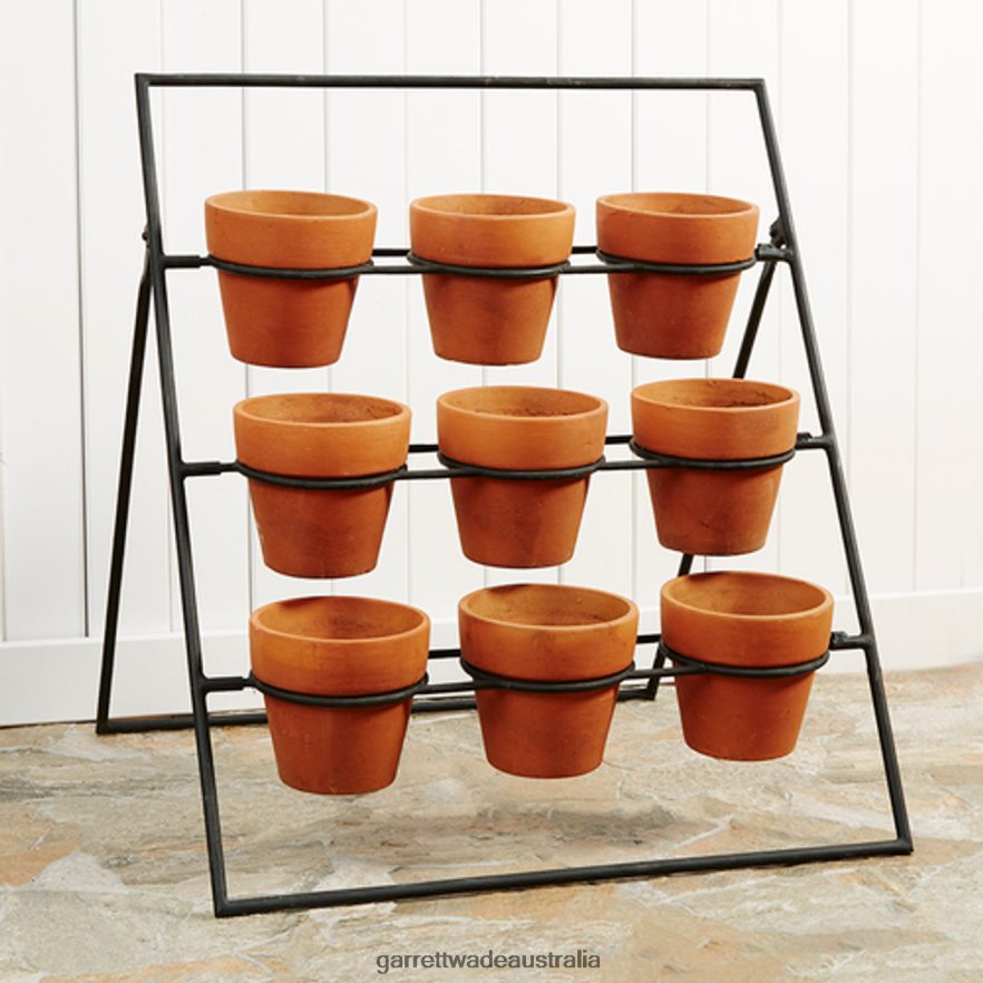 Garrett Wade Terracotta Planter Stand Including 9 Pots Garden 46JHVR136