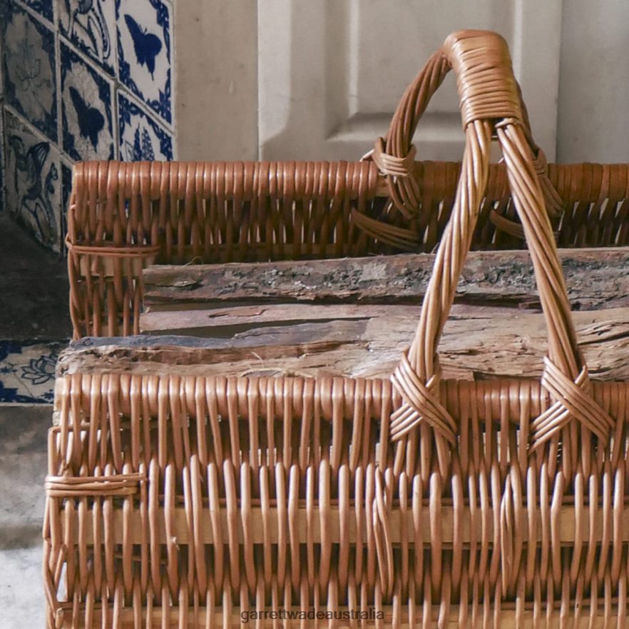 Garrett Wade Handwoven Wicker Fireplace Basket Home & Kitchen 46JHVR969