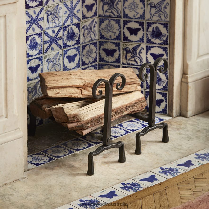 Garrett Wade Pair of Cast Iron Fireplace Andirons Home & Kitchen 46JHVR970