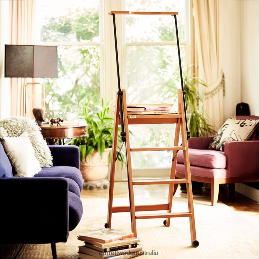 Garrett Wade Premium Italian Beechwood Extendable Rolling Ladder Home & Kitchen 46JHVR984