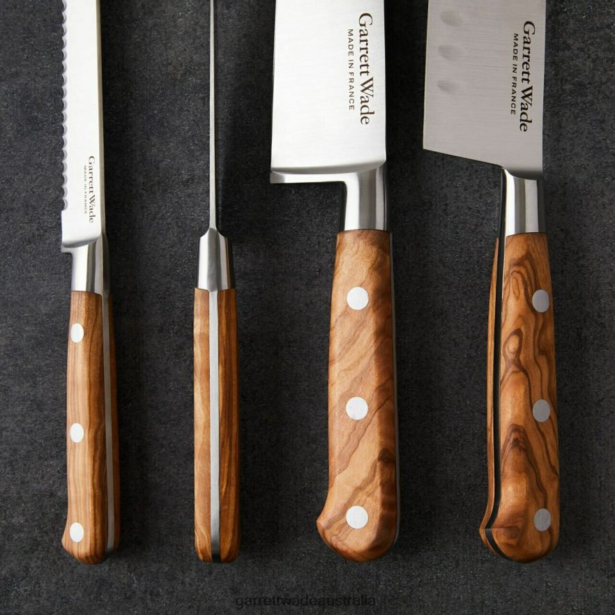 Garrett Wade Four Piece Stunning Kitchen Knife Set in Olivewood Home & Kitchen 46JHVR784