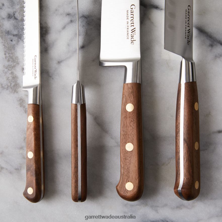 Garrett Wade Four Piece Stunning Kitchen Knife Set in Walnut Home & Kitchen 46JHVR773
