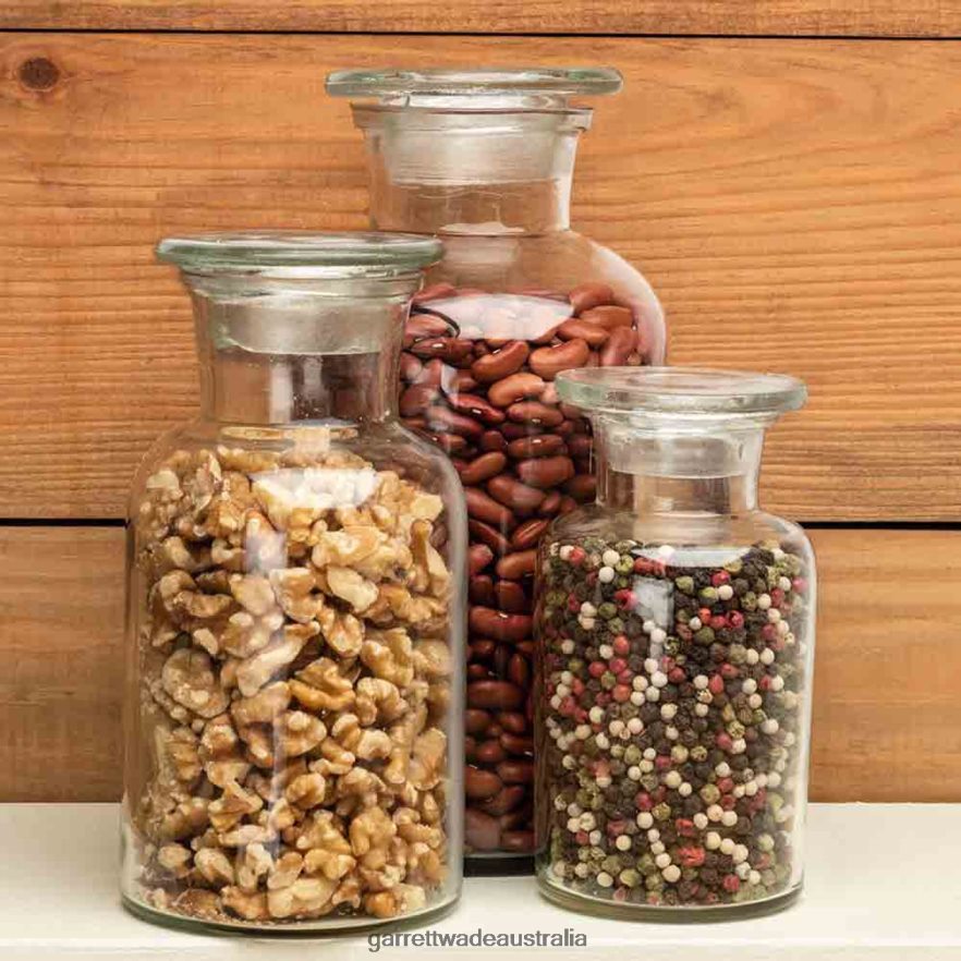 Garrett Wade Three Glass Apothecary Jars Home & Kitchen 46JHVR881