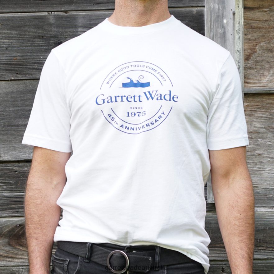 Garrett Wade 45th Anniversary T-Shirts - White Home & Kitchen 46JHVR1065