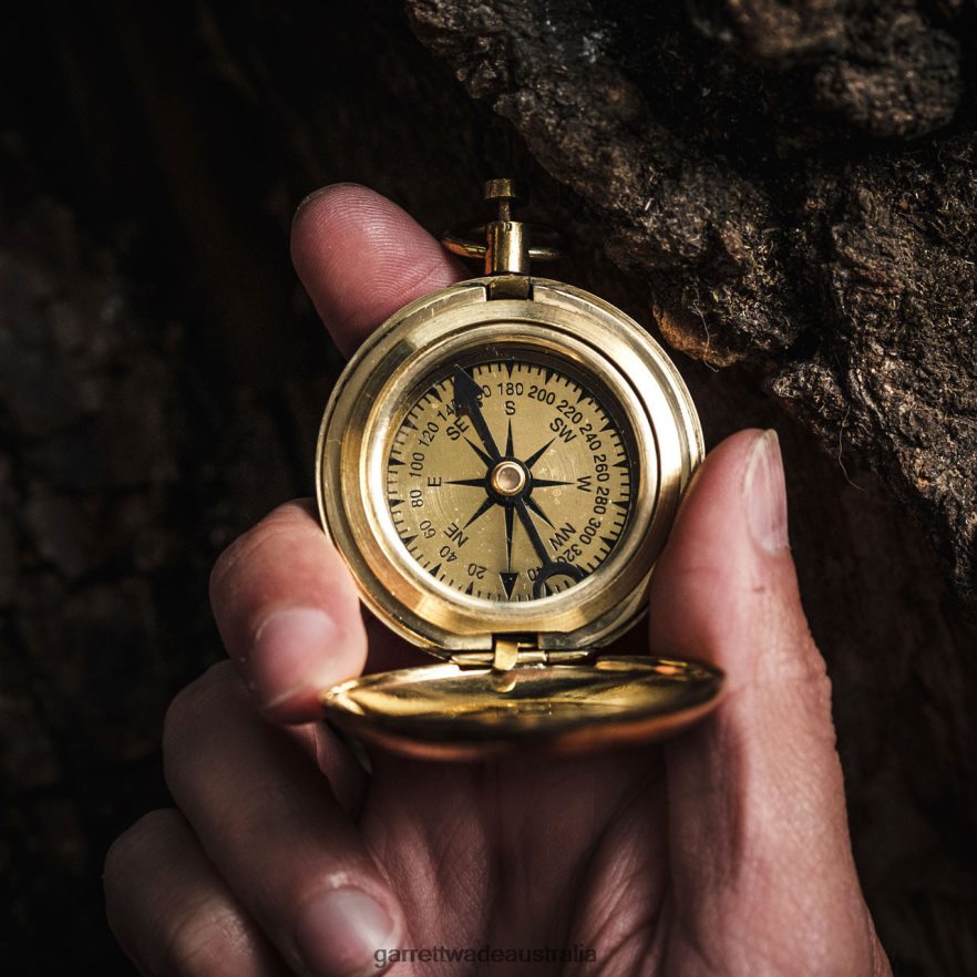 Garrett Wade Push-Button Brass Compass Outdoor 46JHVR312