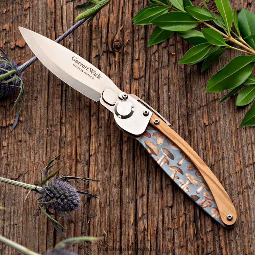 Garrett Wade K2 Mushroom Design Folding Knife and Leather Pouch Outdoor 46JHVR400