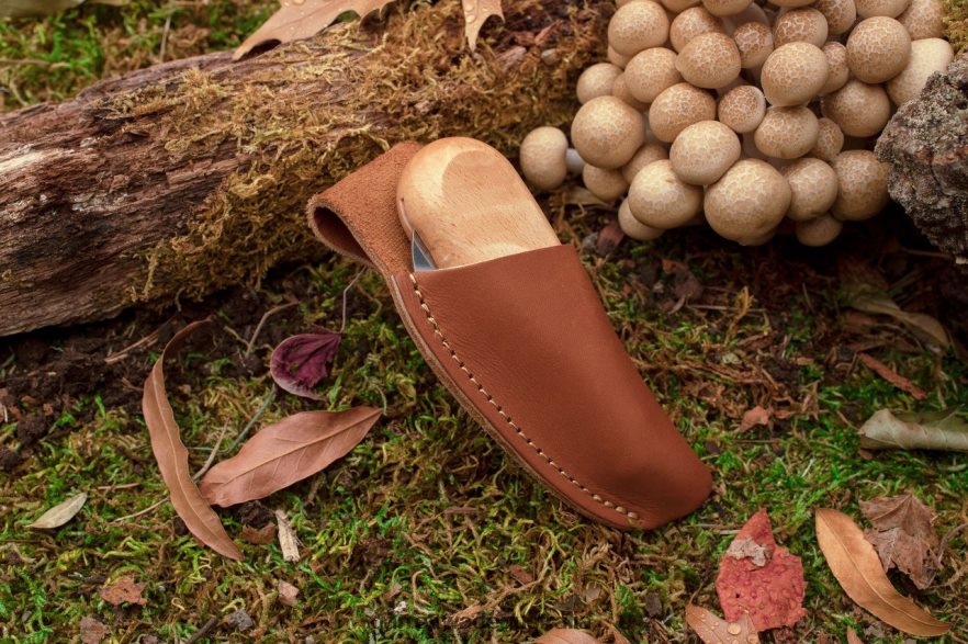 Garrett Wade Mushroom-Harvesting Folding Knife with Sheath Outdoor 46JHVR398