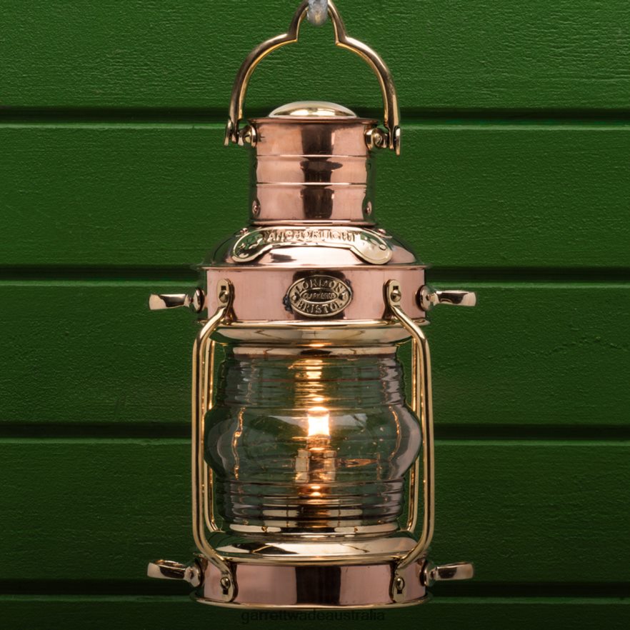 Garrett Wade Large Copper & Brass Anchor Oil Lamp Outdoor 46JHVR425