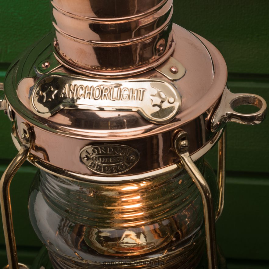 Garrett Wade Large Copper & Brass Anchor Oil Lamp Outdoor 46JHVR425